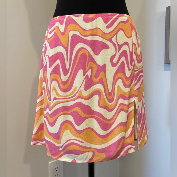 Aritzia Dresses & Skirts - Never Worn! Aritzia Sun•deh Psychedelic Mini Skirt with Slit